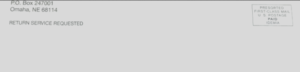 Envelope from PO Box 247001 Omaha NE